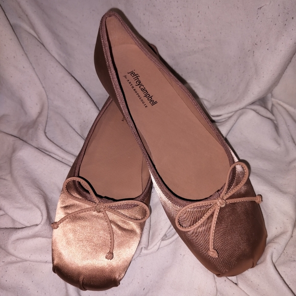 Jeffrey Campbell x Anthropologie Tutu Blush satin ballet flats. Sz 11 - Picture 3 of 9